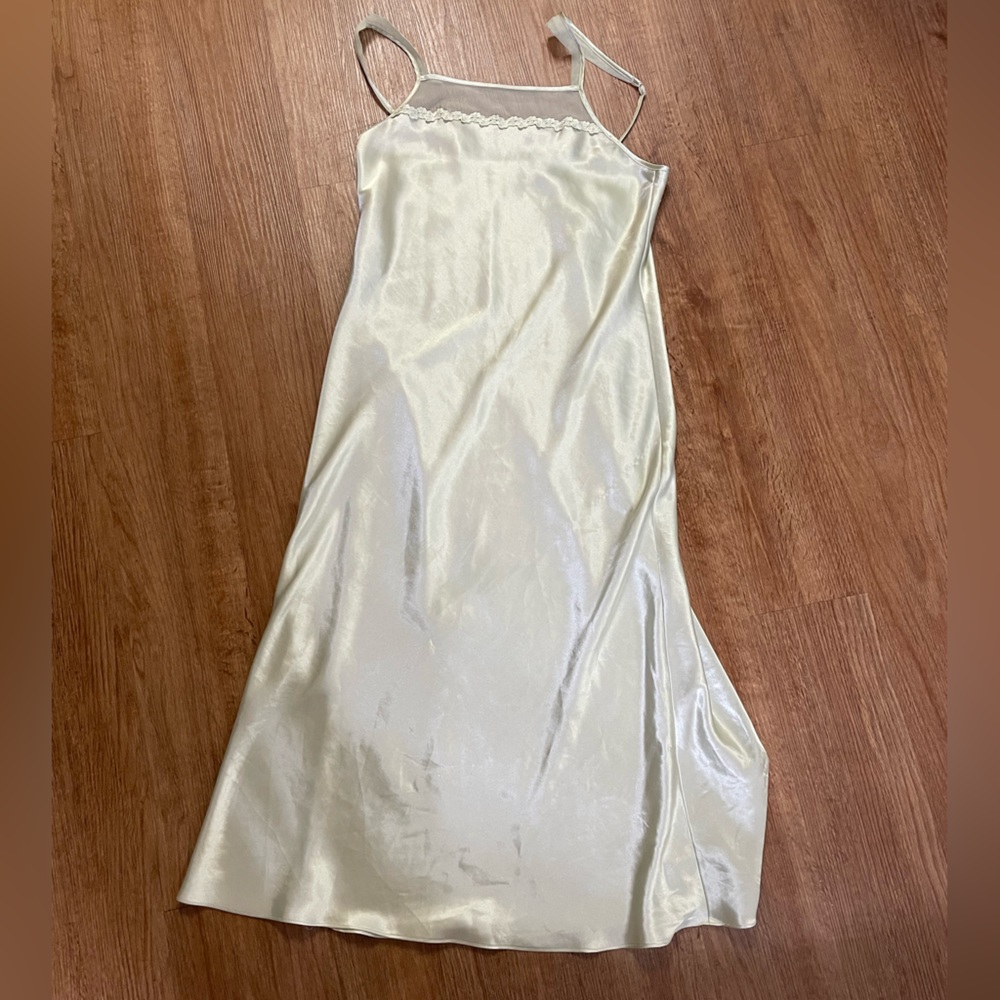 Vintage jones New York  pastel lime green slip dress